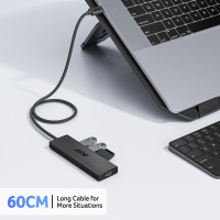 Концентратор Acer USB C на 4 порти, багатопортовий концентратор-хаб USB 3.0 розгалужувач USB C для ноутбука з портом живлення Type C (my-15104)
