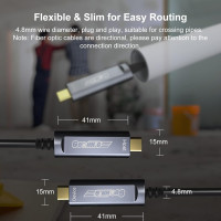 Оптоволоконний кабель GeoHN.G USB C - USB C 10 м 10 Гбіт/с USB 3.2 високошвидкісна передача даних на великі відстані (my-17233)