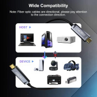 Оптоволоконний кабель GeoHN.G USB C - USB C 10 м 10 Гбіт/с USB 3.2 високошвидкісна передача даних на великі відстані (my-17233)