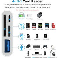 Пристрій для читання SD-карт SUNTRSI для iPhone, USB-адаптер камери 4 в 1 (my-4203)