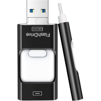 Флэш-накопитель для iPhone 256 ГБ, 4 в 1 USB Type C Memory Stick, Photo Stick, внешний накопитель, темно-черный (my-4161)