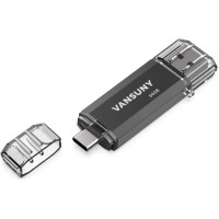 Флеш-накопитель Vansuny 64 ГБ 2 в 1 OTG USB 3.0 + USB C черный (my-15116)