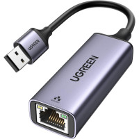 Интернет сетевой адаптер UGREEN USB 3.0 к RJ-45 сети 1000 Мбит/с совместим с MacBook iMac PC Switch Surface Pro Mac OS/IOS Linux серый (my-1098)