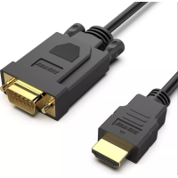 Адаптер позолоченный HDMI - VGA BENFEI B181 black, 15-контактный кабель, 1,8 м (штекер - штекер) (my-7086)