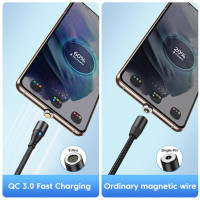 Кабель для быстрой магнитной зарядки телефона ODDADD USB - USB Type C, вращающийся на 360 градусов со светодиодной подсветкой (my-2107)