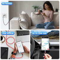 Кабель для быстрой магнитной зарядки телефона ODDADD USB - USB Type C, вращающийся на 360 градусов со светодиодной подсветкой (my-2107)