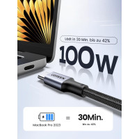 Кабель для зарядки UGREEN USB C — USB C, 100 Вт, 1м, 2 шт (my-1102)