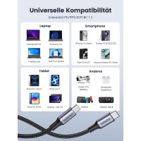 Кабель для заряджання UGREEN USB C - USB C, 100 Вт, 1м, 2 шт (my-1102)