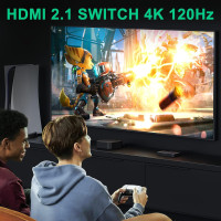 HDMI коммутатор 8K AVIDGRAM 2 в 1 выход 2 порта 4K 120 Гц с автоматическим селектором HDMI поддержка 8K при 60 Гц 48 Гбит/с (my-17007)