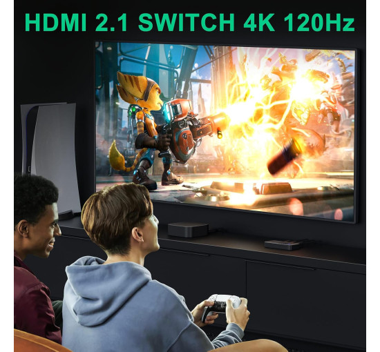 HDMI коммутатор 8K AVIDGRAM 2 в 1 выход, 2 порта 4K 120 Гц с автоматическим селектором HDMI, поддержка 8K при 60 Гц 48 Гбит/с (my-17007)