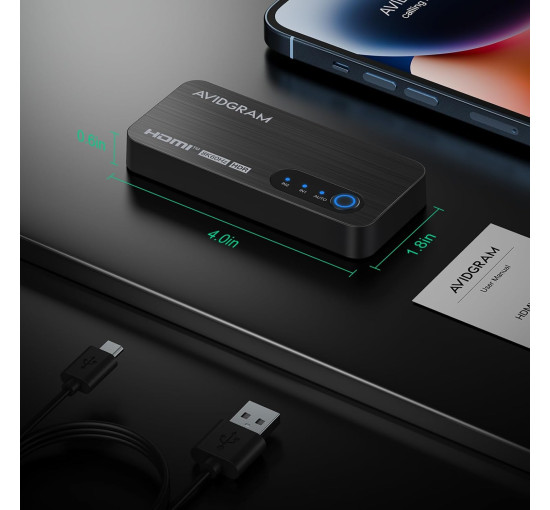 HDMI коммутатор 8K AVIDGRAM 2 в 1 выход, 2 порта 4K 120 Гц с автоматическим селектором HDMI, поддержка 8K при 60 Гц 48 Гбит/с (my-17007)