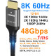 Кабель Ubluker 10K 8K 4K HDMI 2.1, 1 м, сверхскоростной HDMI-кабель, 4K при 120 Гц/144 Гц, 8K при 60 Гц, 48 Гбит/с, eARC HDR10+ HDCP 2.3 (my-17009)