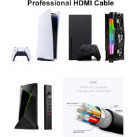 Кабель Ubluker 10K 8K 4K HDMI 2.1, 1 м, сверхскоростной HDMI-кабель, 4K при 120 Гц/144 Гц, 8K при 60 Гц, 48 Гбит/с, eARC HDR10+ HDCP 2.3 (my-17009)