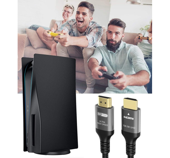 Кабель Ubluker 10K 8K 4K HDMI 2.1, 1 м, сверхскоростной HDMI-кабель, 4K при 120 Гц/144 Гц, 8K при 60 Гц, 48 Гбит/с, eARC HDR10+ HDCP 2.3 (my-17009)
