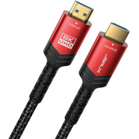 Оптоволоконный 8K длинный HDMI-кабель 10 м в оплетке JSAUX CV0011 красный (my-15192)