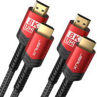 Сверхскоростной кабель 8K HDMI 2.1, 48 Гбит/с, 4K при 120 Гц 144 Гц, 8K при 60 Гц 10 футов JSAUX CV0011 красный (my-15194)