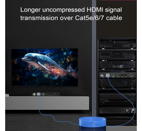 Удлинитель HDMI ROFAVEZCO E-70H2A через Ethernet 4k 60 Гц без сжатия (my-18072)