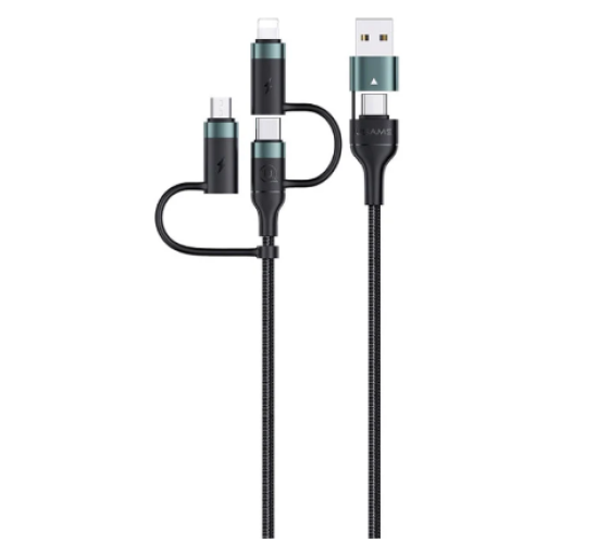 Кабель USB US-SJ547 U62 (USAMS) USB+Type-C для Type-C+Lightning+Micro PD Fast Charging & Data Cable (USAMS) 1.2м зелений (my-0128)