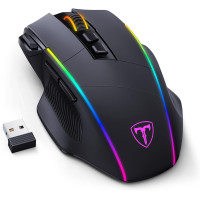 Бездротова ергономічна ігрова миша RisoPhy Black 2,4G/USB-C/Bluetooth, кольорове RGB-підсвічування (my-2059)
