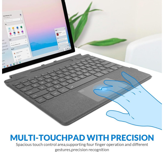 Ультратонкая портативная беспроводная Bluetooth-клавиатура с тачпадом совместима только с Surface Rii SF108 серая (my-9012)