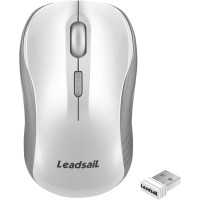 Беспроводная бесшумная компьютерная мышь LeadsaiL LX-009 2.4G USB, 4 кнопки, 3 регулируемых DPI, белая (my-15073)