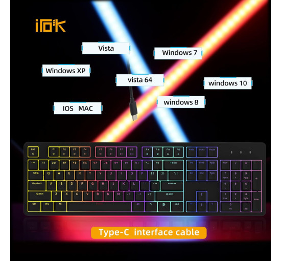 Механическая клавиатура IROK FE104 c Type-C для Mac Windows (my-1002)
