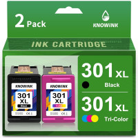 Картриджі KNOWINK 301 XL чорний та кольоровий сумісні з картриджами принтера HP 301 (my-14027)