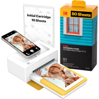 Принтер для моментального друку KODAK Dock Plus 4PASS (4x6 дюймів) + комплект з 90 аркушів (10 вихідних аркушів + упаковка з 80 аркушів) (my-9029)