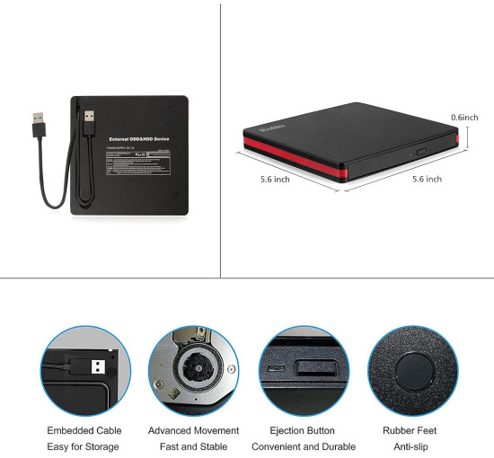 Внешний CD-привод Rioddas BT669 USB 3.0 пишущий для ноутбуков (my-17145)