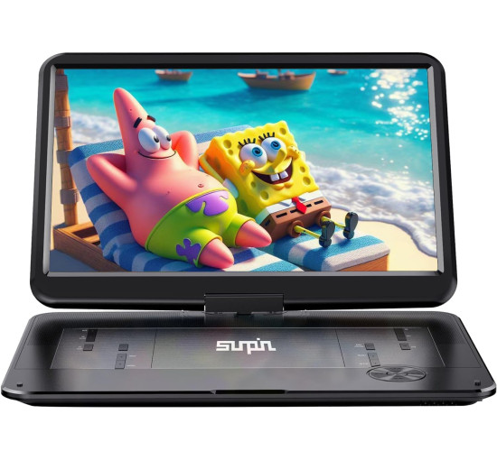 Портативний DVD-плеєр SUNPIN 17,9 дюйми з великим поворотним HD-екраном 15,6 дюйми, акумулятором на 6 годин роботи (my-17263)
