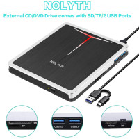 Портативный внешний привод CD/DVD NOLYTH для ноутбука, ПК (my-041)