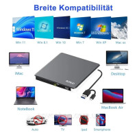 Внешний DVD-привод Bunud CT10 5 в 1 с USB 3.0 и картридером SD для ноутбуков и ПК (my-17260)