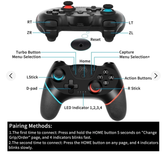 Беспроводной геймпад RegeMoudal Wireless Switch Pro Controller для Nintendo Switch (my-0125)