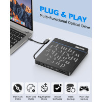 Внешний CD-DVD привод Zacro для ноутбука- USB 3.0 Type-C (my-3056)