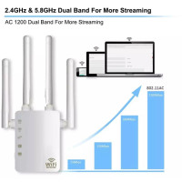 Ретранслятор Wi-Fi Kebidu 300/1200 Мбит/с 2,4/5G Белый (my-1095)