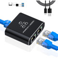 Гігабітний Ethernet-спліттер 1 на 2 - мережний розгалужувач з USB-кабелем живлення LIEZHUA чорний (my-17171)