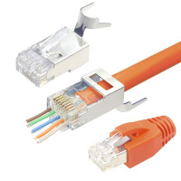Экранированный сетевой разъем VCELINK Gen 2 RJ45 Cat7 Cat6A кабель с нагрузочной планкой и защитными колпачками (my-15043)