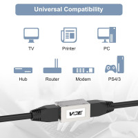Экранированный соединитель VCELINK RJ45 Cat6A, разъем Ethernet «мама-мама» для кабеля локальной сети Cat6A/Cat6/Cat5e/Cat5, сетевой удлинитель (my-15060)