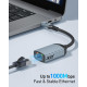 Адаптер Acer ODK440 USB Type-C - Etherne RJ45 без драйверів, алюмінієвий адаптер мережевий 1 Гбіт/с, сірий (15111)