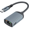 Адаптер Acer ODK440 USB Type-C - Etherne RJ45 без драйверів, алюмінієвий адаптер мережевий 1 Гбіт/с, сірий (15111)