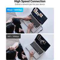 Адаптер Acer ODK440 USB Type-C - Etherne RJ45 без драйверов, алюминиевый сетевой адаптер 1 Гбит/с, серый (15111)