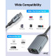 Адаптер Acer ODK440 USB Type-C - Etherne RJ45 без драйверів, алюмінієвий адаптер мережевий 1 Гбіт/с, сірий (15111)