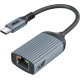 Адаптер Acer ODK440 USB Type-C - Etherne RJ45 без драйверів, алюмінієвий адаптер мережевий 1 Гбіт/с, сірий (15111)