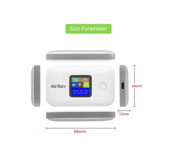 Мобільний роутер Wireless 5G LTE A8-E 150 Мбіт/с білий (my-18134)