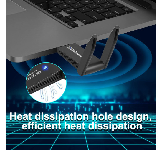WLAN-адаптер AC1300M USB 3.0 с высоким коэффициентом усиления Wodgreat FR-1300M (my-17163)