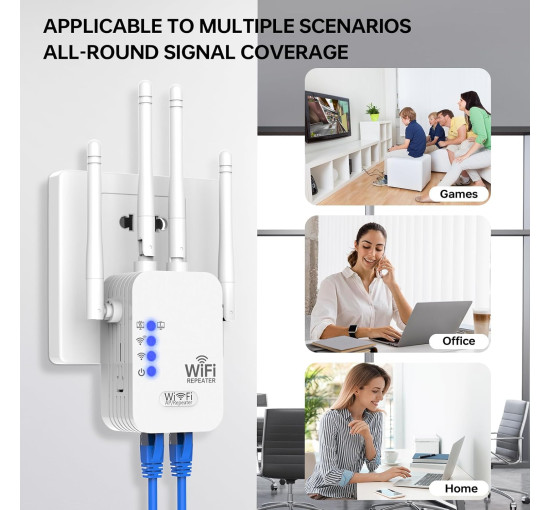 Підсилювач сигналу WiFi TGDLLF для будинку площею до 9000 кв. футів 5G/2.4G, бездротовий ретранслятор із портом Ethernet (my-17230)