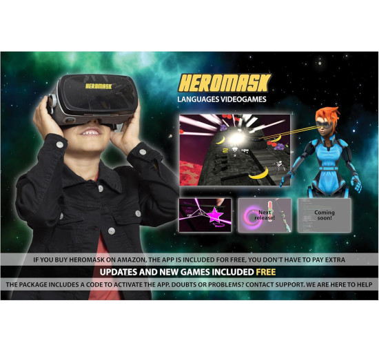 VR-гарнитуры для детей + игра для изучения испанского, французского Stem Toys Heromask HM-M001 (my-14082)