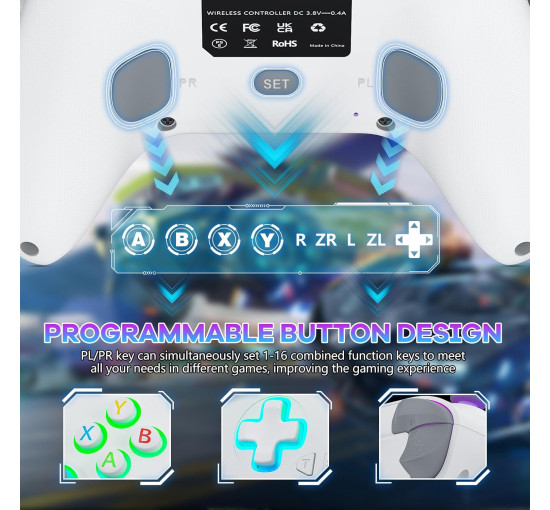 Проводной контроллер для Xbox One Lapezei белый (my-18077)
