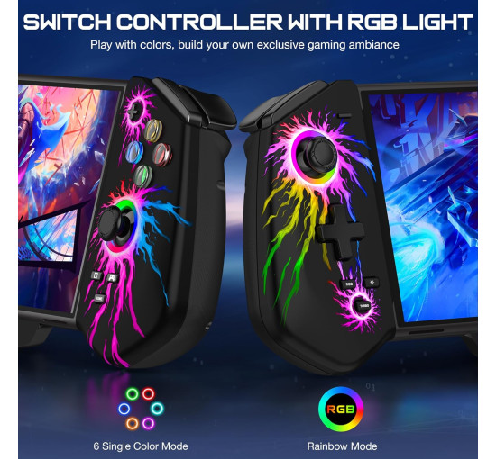 Контролер HELLCOOL Pro для Switch/OLED, цілісний джойстик-джойстик з ефектом Холла, контролер для портативної консолі з турборежимом (my-17215)