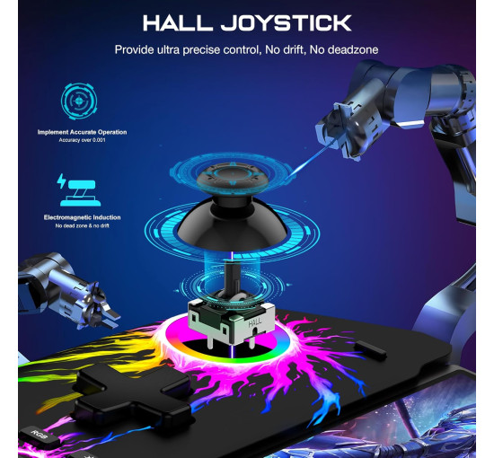 Контролер HELLCOOL Pro для Switch/OLED, цілісний джойстик-джойстик з ефектом Холла, контролер для портативної консолі з турборежимом (my-17215)